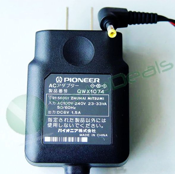 Pioneer Genuine Original QWX1074 6V 1.5A AC Adapter for Brother AD-100MP Brand New 