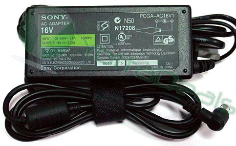 Sony Original PCGA-AC16V1 AC Adapter 16V 3.75A 60W For VAIO PCG-505 PCG-V505 PCG-Z1A PCG-GR300 PCG-SRX PCGA-AC16V3 PCGA-AC16V New 